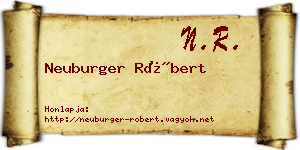 Neuburger Róbert névjegykártya